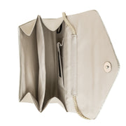 Lily Pleated V-Flap Satin Clutch