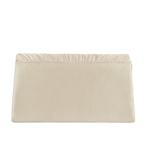 Lily Pleated V-Flap Satin Clutch