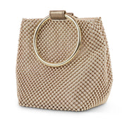 Gwen Ball Mesh Pouch - Evening Bags - Prom Pouch - Wedding Pouch - Jessica McClintock - Rose Gold 
