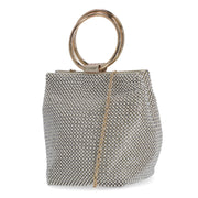Gwen Ball Mesh Pouch - Evening Bags - Prom Pouch - Wedding Pouch - Jessica McClintock - Pearl
