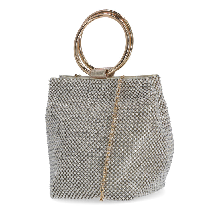 Gwen Ball Mesh Pouch - Evening Bags - Prom Pouch - Wedding Pouch - Jessica McClintock - Pearl