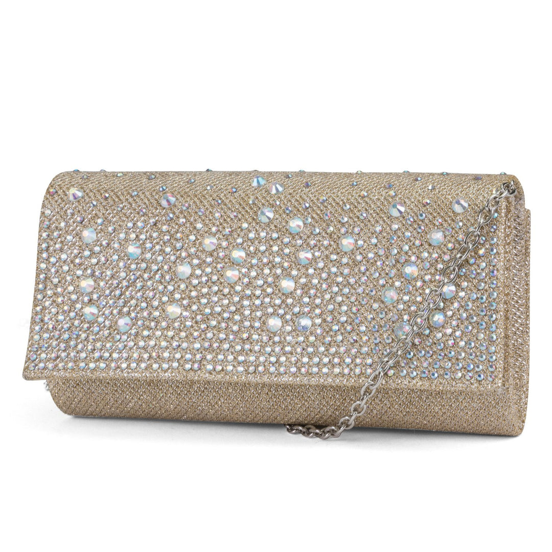 Jessica McClintock high quality Silver Glitter Vienna Wristlet Clutch